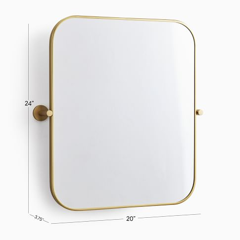 Metal Frame Rectangle Pivot Wall Mirror - 24" | West Elm Wall Mirrors ... pertaining to From Drab to Fab Finding the Ideal Spot for Your Rectangle Rotating Mirror