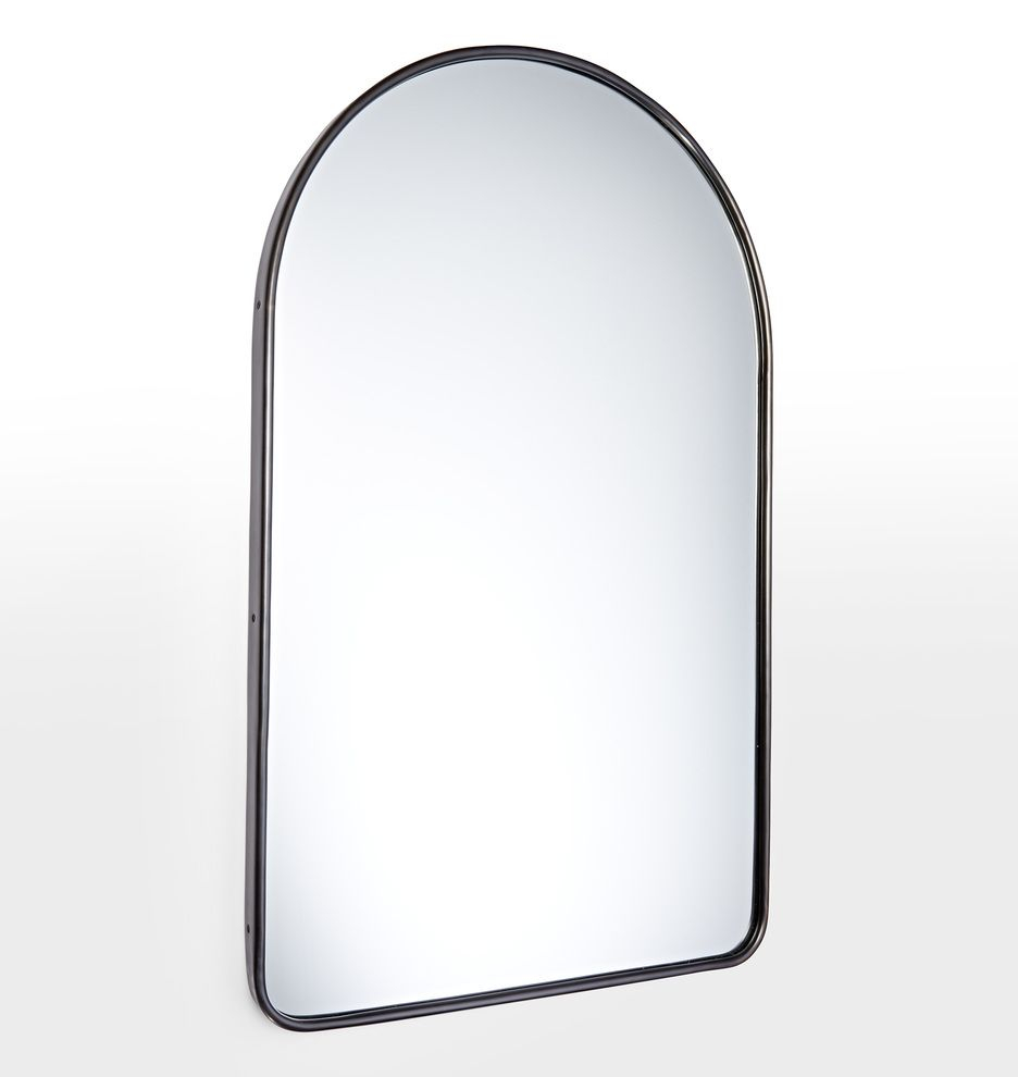 Metal Framed Mirror - Arched | Rejuvenation | Metal Frame Mirror ... for Investigating the Craftsmanship Behind Dark Bronze Narrow Mirrors
