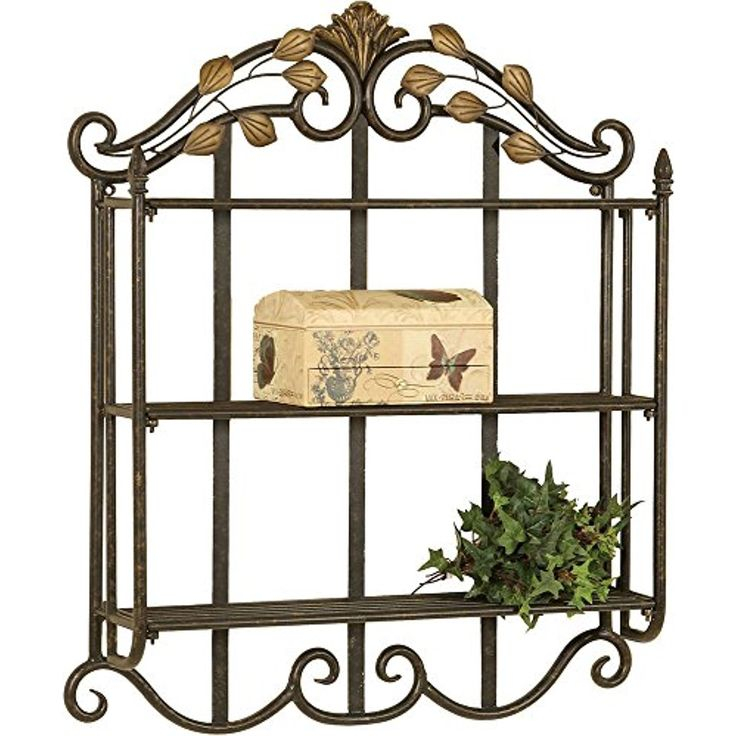 Metal Wall Shelf (Oil Rubbed Bronze / Dusted Gold) (28"H X 23"W X 5"D ... pertaining to Aimee Wall Shelf, Oil Rubbed Bronze
