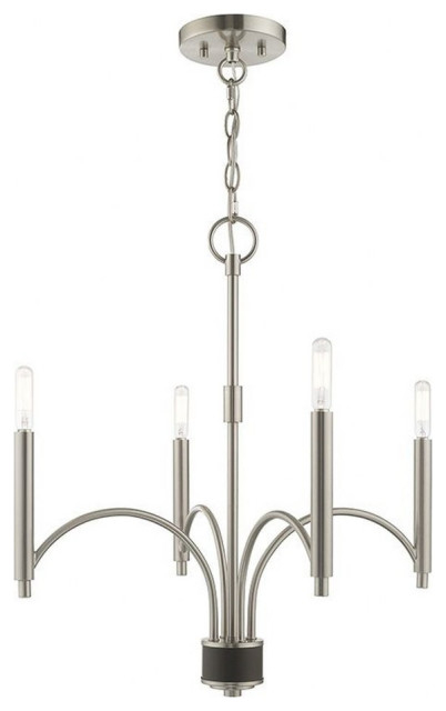 Mid Century Modern 4-Light Chandelier, Brushed Nickel Finish ... in Enhancing Your Space with a Mid Century Modern Three-Light Chandelier in Brushed Nickel
