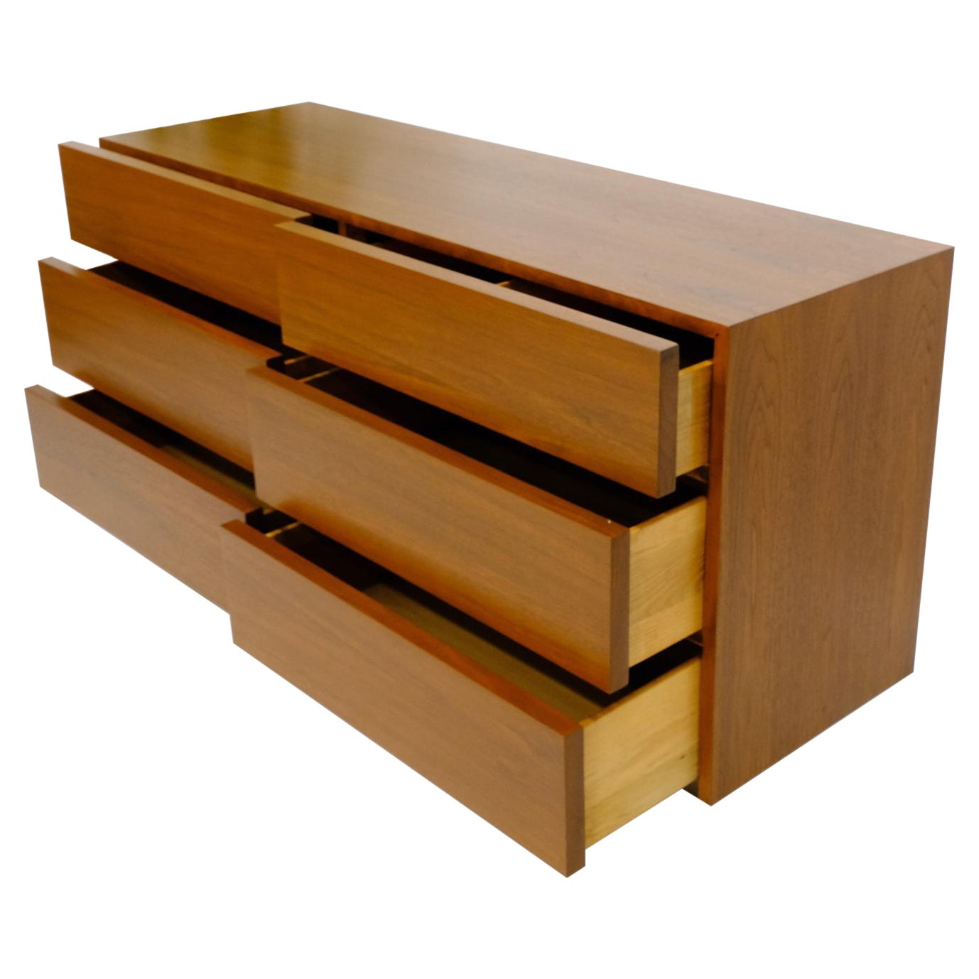 Mid-Century Modern Block Front American Walnut 6 Drawers Dresser ... with Webster Mid Century Modern Walnut Dresser With 6 Drawers