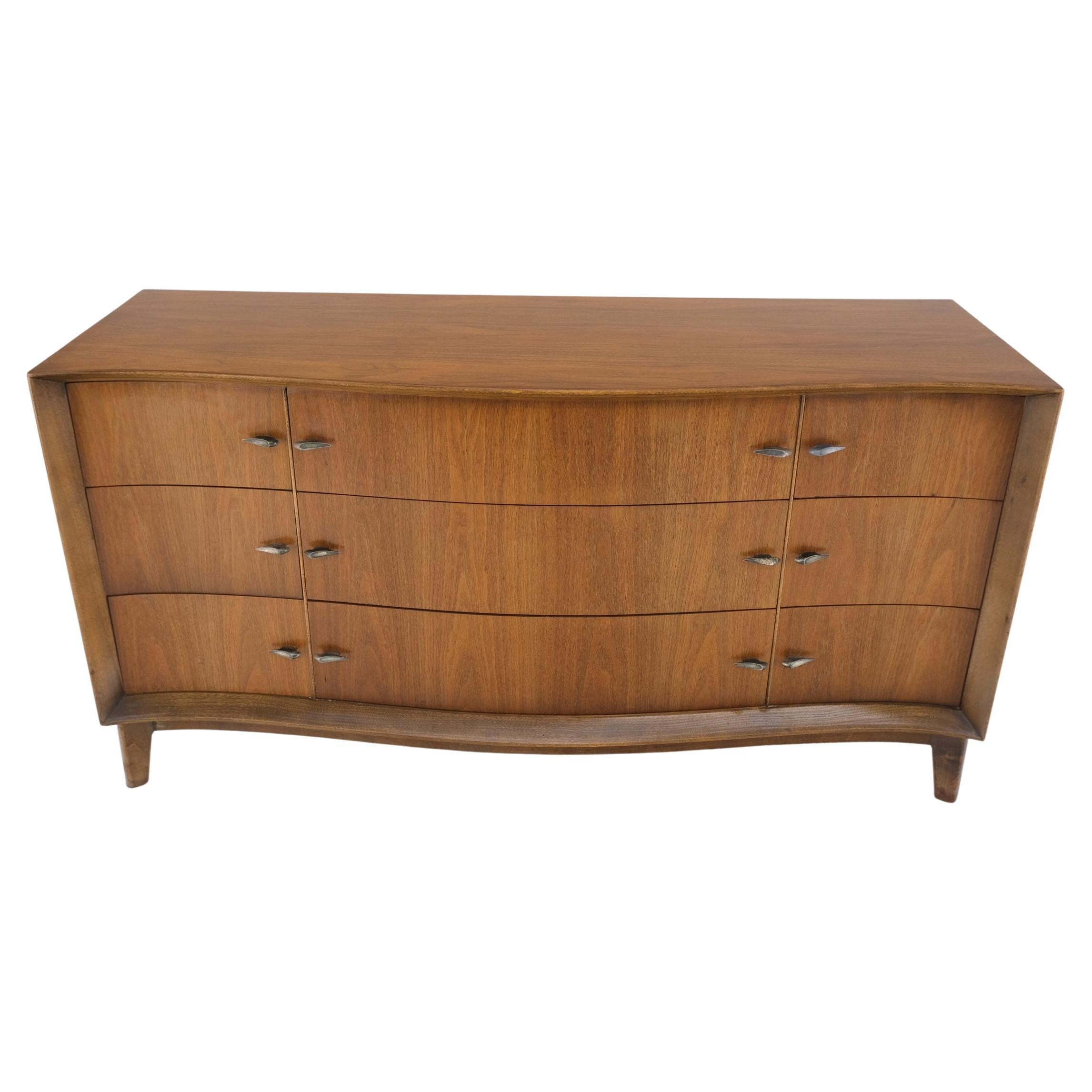 Mid-Century Modern Block Front American Walnut 6 Drawers Dresser ... within Webster Mid Century Modern Walnut Dresser With 6 Drawers