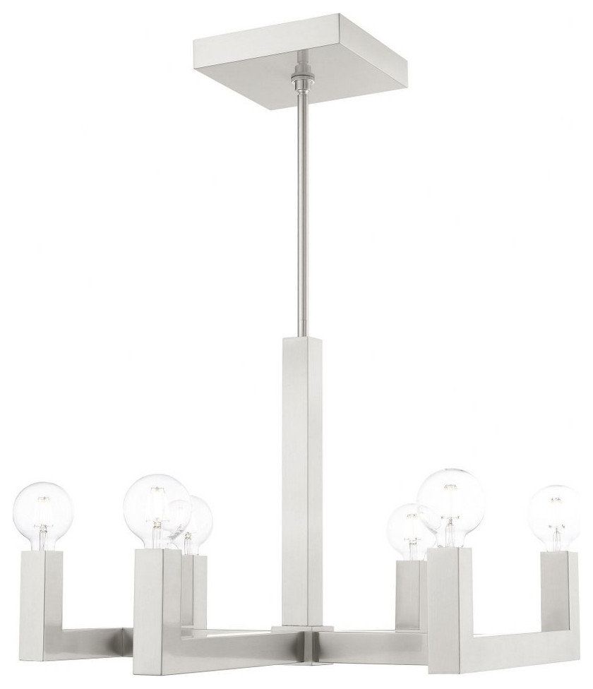 Mid Century Modern Six Light Chandelier-Brushed Nickel Finish ... within Enhancing Your Space with a Mid Century Modern Three-Light Chandelier in Brushed Nickel