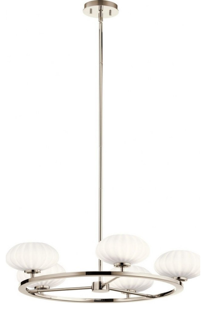 Mid Century Modern Six Light Chandelier-Polished Nickel Finish ... regarding Enhancing Your Space with a Mid Century Modern Three-Light Chandelier in Brushed Nickel