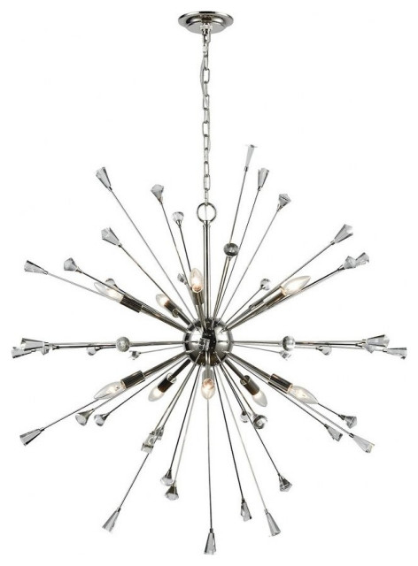 Mid Century Modern Ten Light Chandelier-Polished Nickel Finish ... with Enhancing Your Space with a Mid Century Modern Three-Light Chandelier in Brushed Nickel