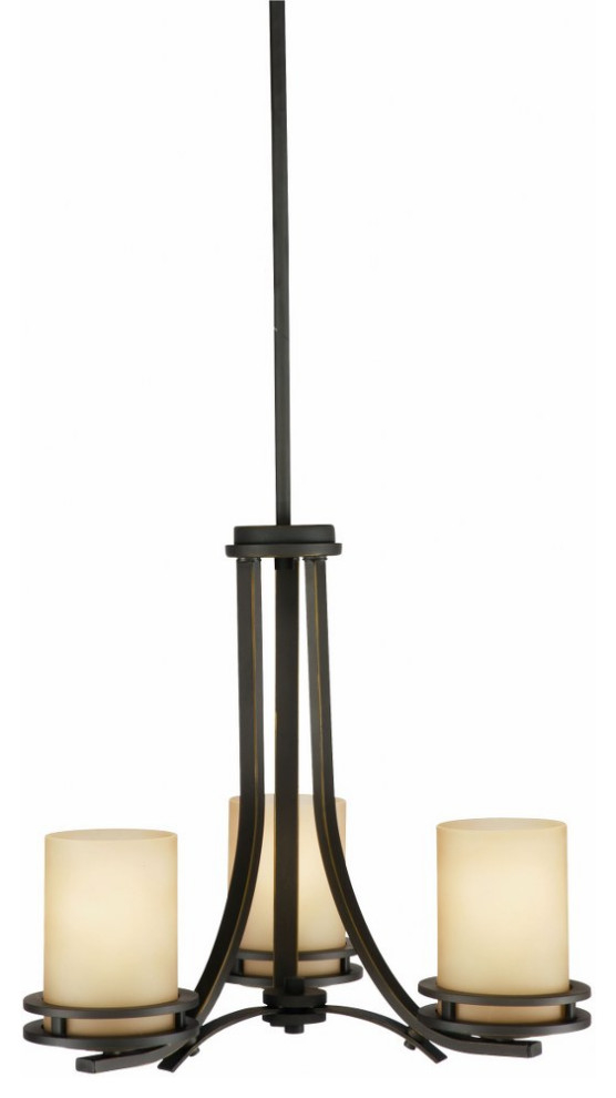 Mid Century Modern Three Light Chandelier-Olde Bronze Finish ... with Mid Century Modern Three Light Chandelier-Brushed Nickel Finish - Chandelier