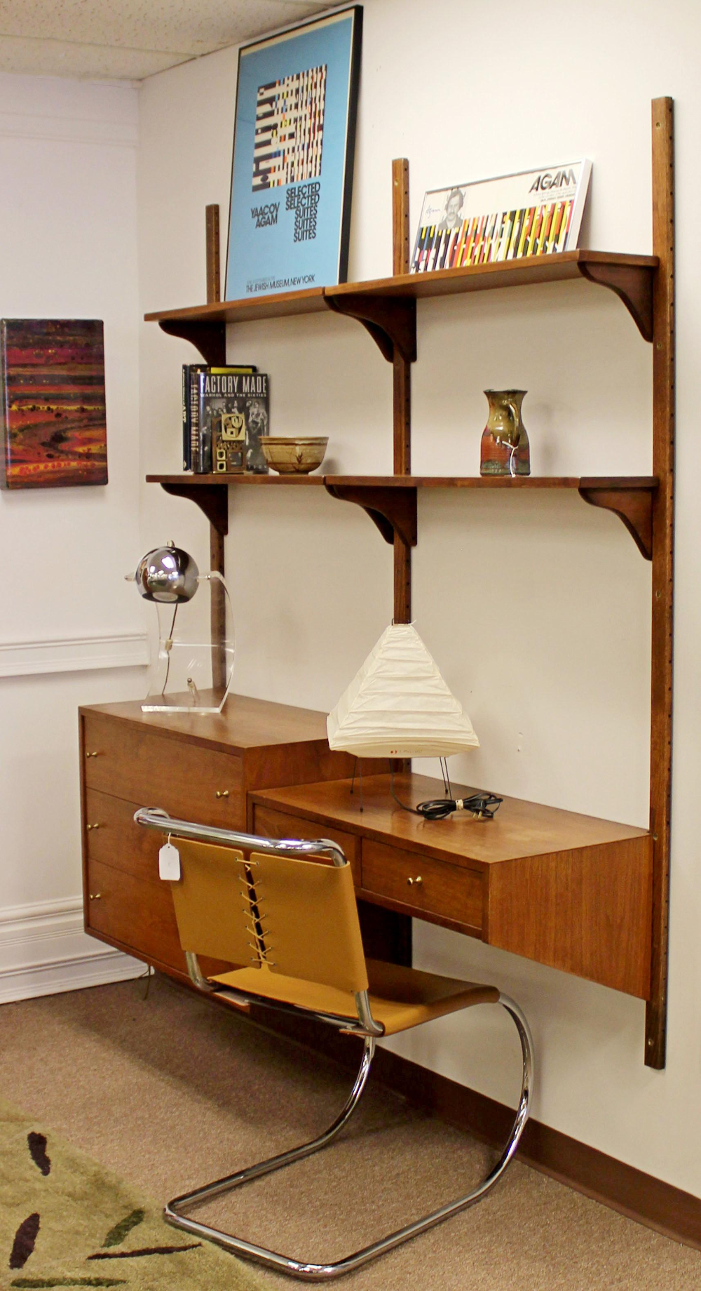 Mid-Century Modern Wall-Mounted Modular Corner Cabinet Desk Shelving ... with The evolution of mid century modern shelving from 1950s design to today