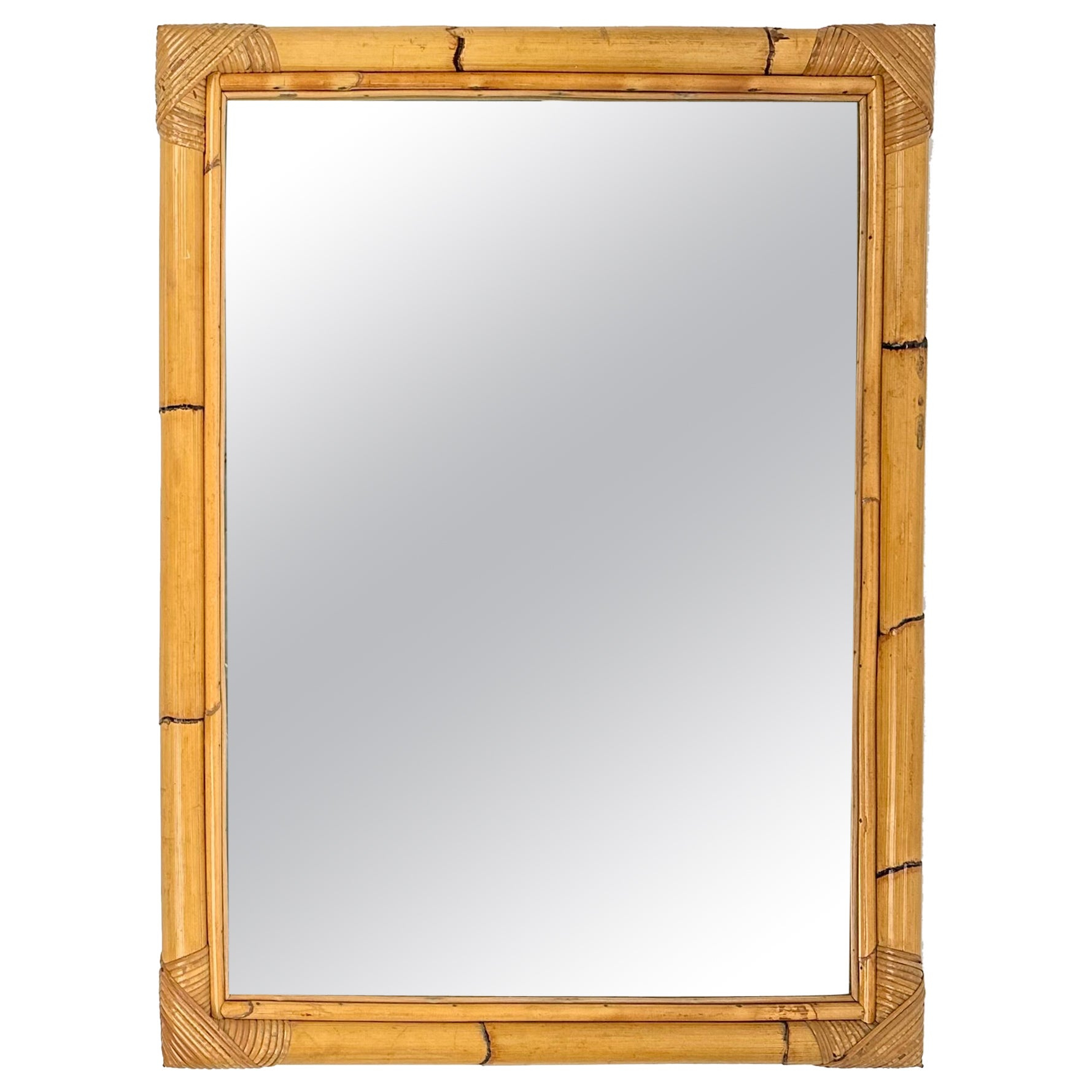 Mid-Century Rectangular Wall Mirror In Bamboo, Italy, 1970 For Sale At ... intended for Bamboo Rectangular Wall Mirror, Natural, Natural