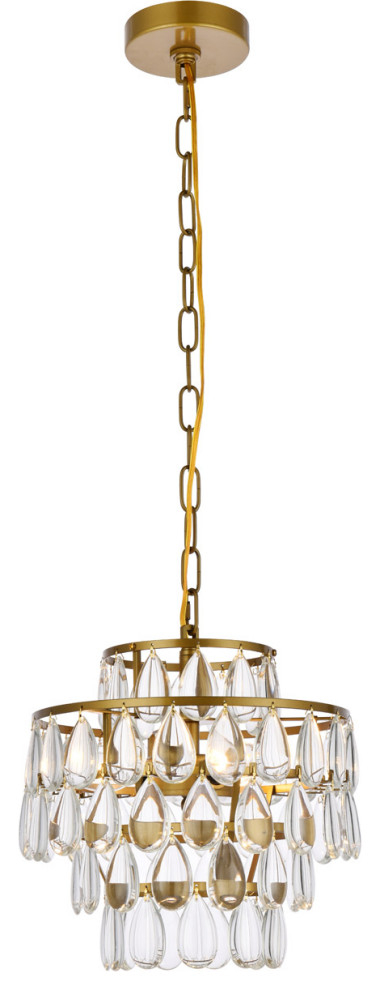 Mila 3 Light Pendant, Brass - Contemporary - Pendant Lighting - By Buildcom | Houzz in Clive 3 Light Pendant, Brass