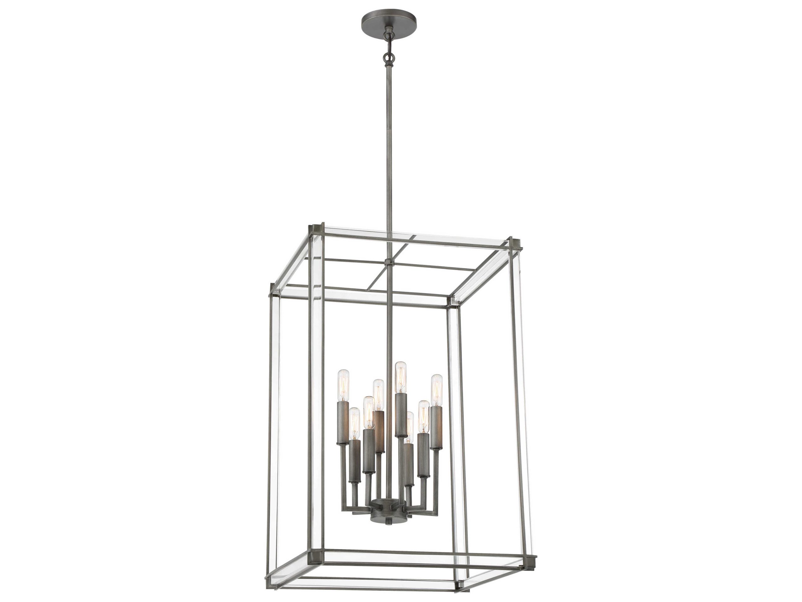 Minka Lavery Langen Square 8-Light Painted Antique Nickel Chandelier ... inside Minka Lavery Langen Square 8-Light Island-Light Antique Nickel, Painted