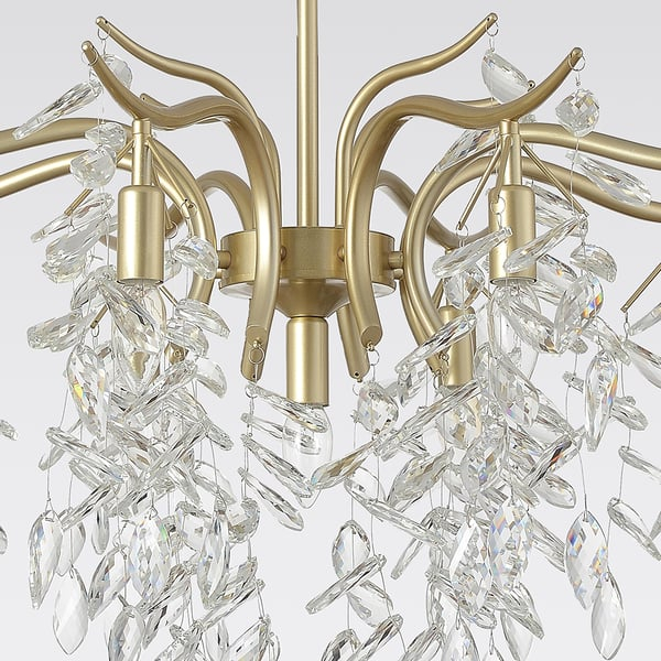 Modern 9-Light Crystal Tiered Chandelier In Champagne Gold | Homary pertaining to How the Jestin Champagne Gold Chandelier Can Transform Your Space