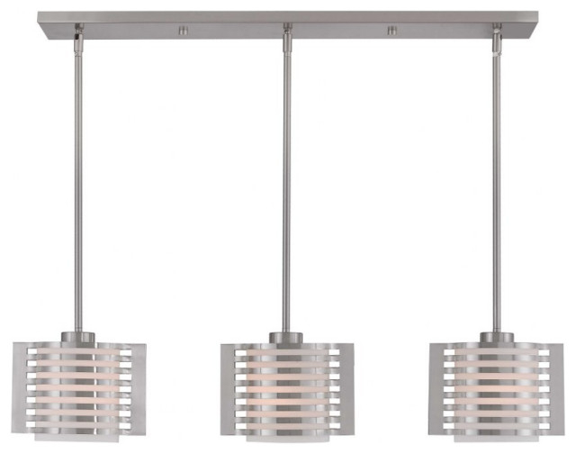 Modern Contemporary Three Light Chandelier-Brushed Nickel Finish ... in Enhancing Your Space with a Mid Century Modern Three-Light Chandelier in Brushed Nickel