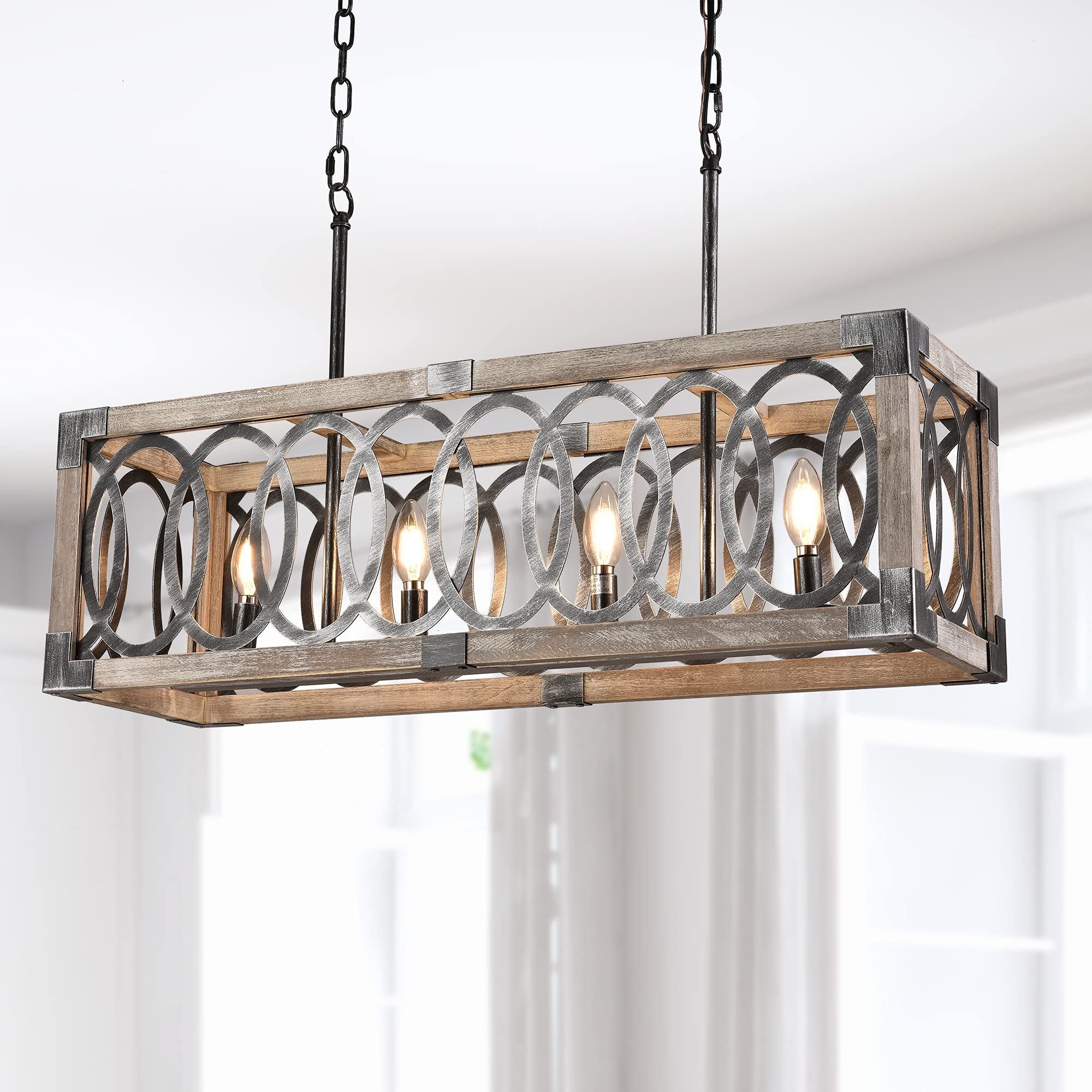 Modern Farmhouse Chandelier 4 Light Dining Room Lighting Fixtures ... intended for Exploring the Design Story Behind the Itzanami 2-Light Island Pendant