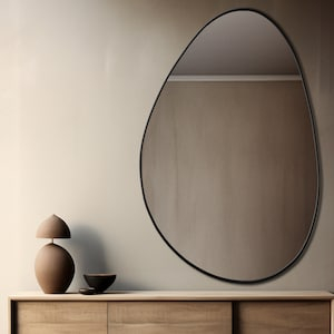 Modern Wood Framed Wall Mirror, Oval Shaped Wall Mounted Irregular ... with Choosing the Perfect Black Oval Wood Mirror for Your Home