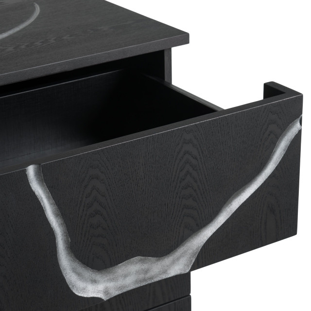 Modrest Aspen Modern Matte Brown Ash And Silver Chest - Contemporary ... in Elevate Your Space with the Modrest Aspen Chest Design Insights