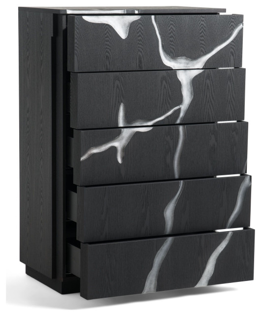 Modrest Aspen Modern Matte Brown Ash And Silver Chest - Contemporary ... pertaining to Modrest Aspen Modern Matte Brown Ash And Silver Chest