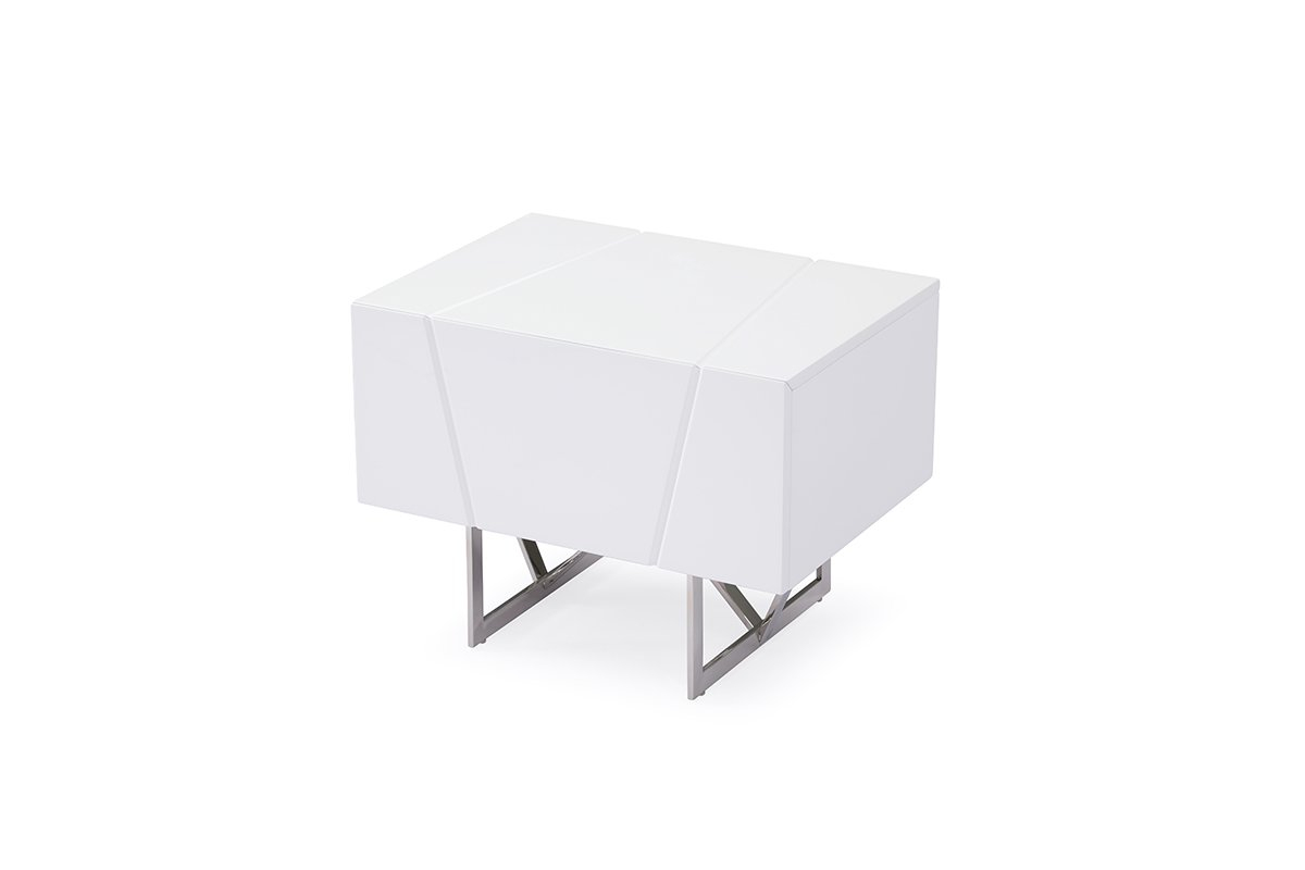 Modrest Chrysler Modern White Nightstand | Atlas Furniture Imports intended for A Deep Dive into the Modrest Chrysler Modern White Dresser
