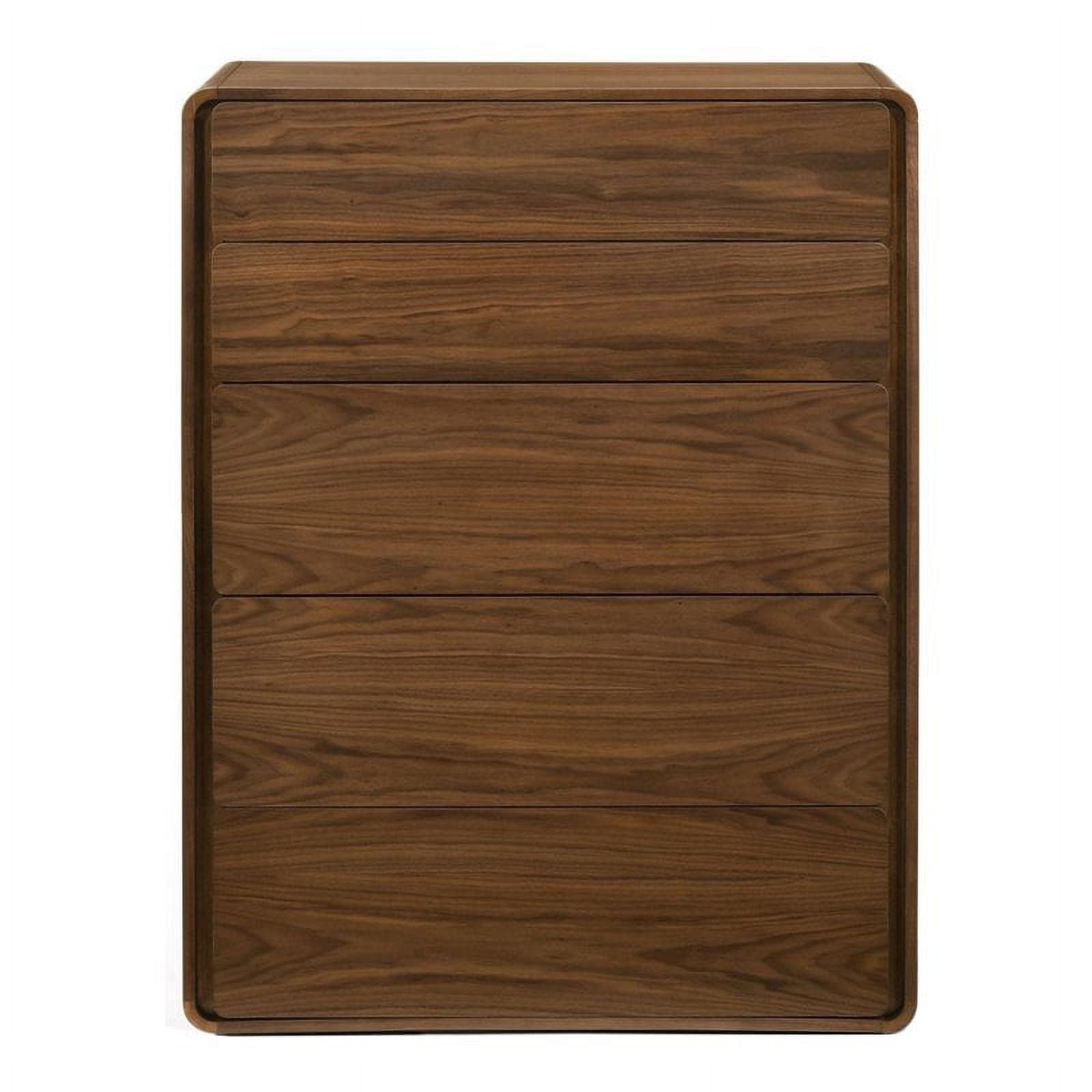 Modrest Dustin Modern Veneer And Rubberwood 5 Drawers Bedroom Chest In ... for Unlocking the Beauty of Your Modrest Dustin Modern Walnut Dresser