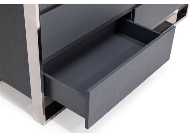 Modrest Jolene 6-Drawer Self Closing Modern Stainless Steel Dresser In ... intended for From Dreary to Dressed Up How the Modrest Jolene Transforms a Room