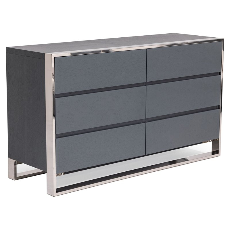 Modrest Jolene 6-Drawer Self Closing Modern Stainless Steel Dresser In ... within From Dreary to Dressed Up How the Modrest Jolene Transforms a Room