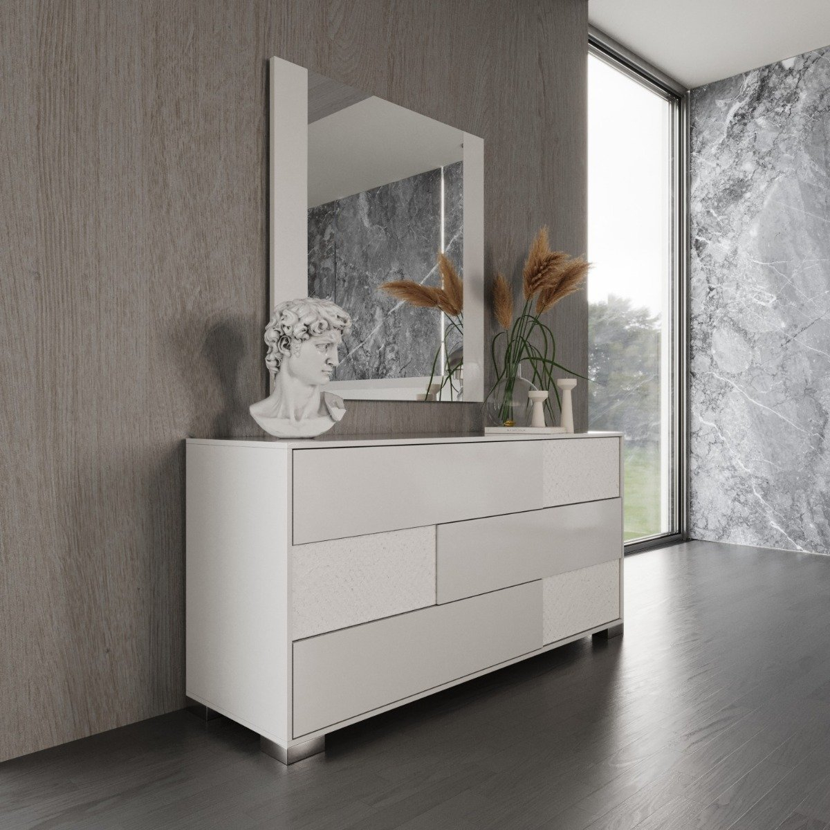Modrest Monza - Italian Modern White Dresser | Atlas Furniture Imports throughout Modrest Chrysler Modern White Dresser