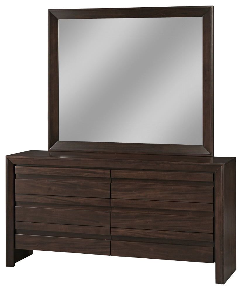 Modus Element Dresser Mirror, Chocolate Brown - Transitional - Dressers ... regarding Unveiling the Warmth of the Hollis Dresser and Mirror in Toffee Brown