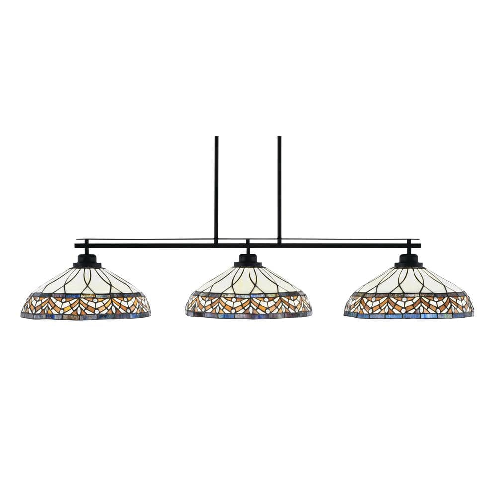 Monroe 3-Light Billiard Light, Round Fitter, Matte Black Finish, 16 In. Royal Merlot Art Glass ... throughout Elevating Kitchen Ambiance with the Odyssey 3-Light Island Light Royal Merlot