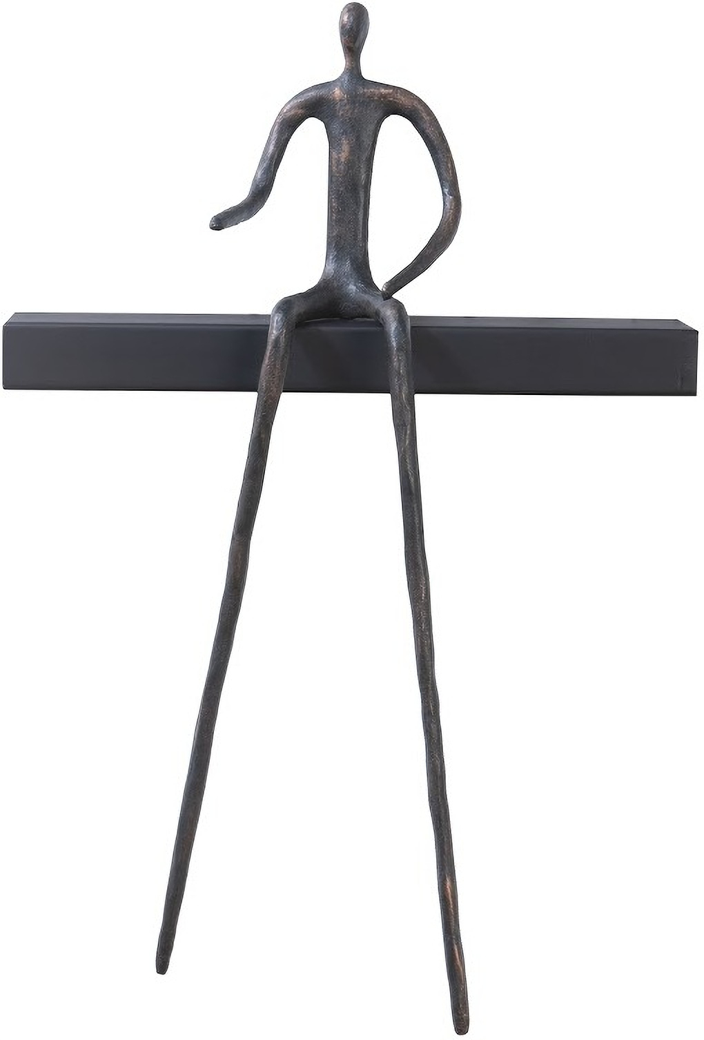 Moveable Sitting Man On Short Shelf In Bronze And Black Th103473 By ... in Expert Tips for Using Moveable Man Freestanding on Short Shelves
