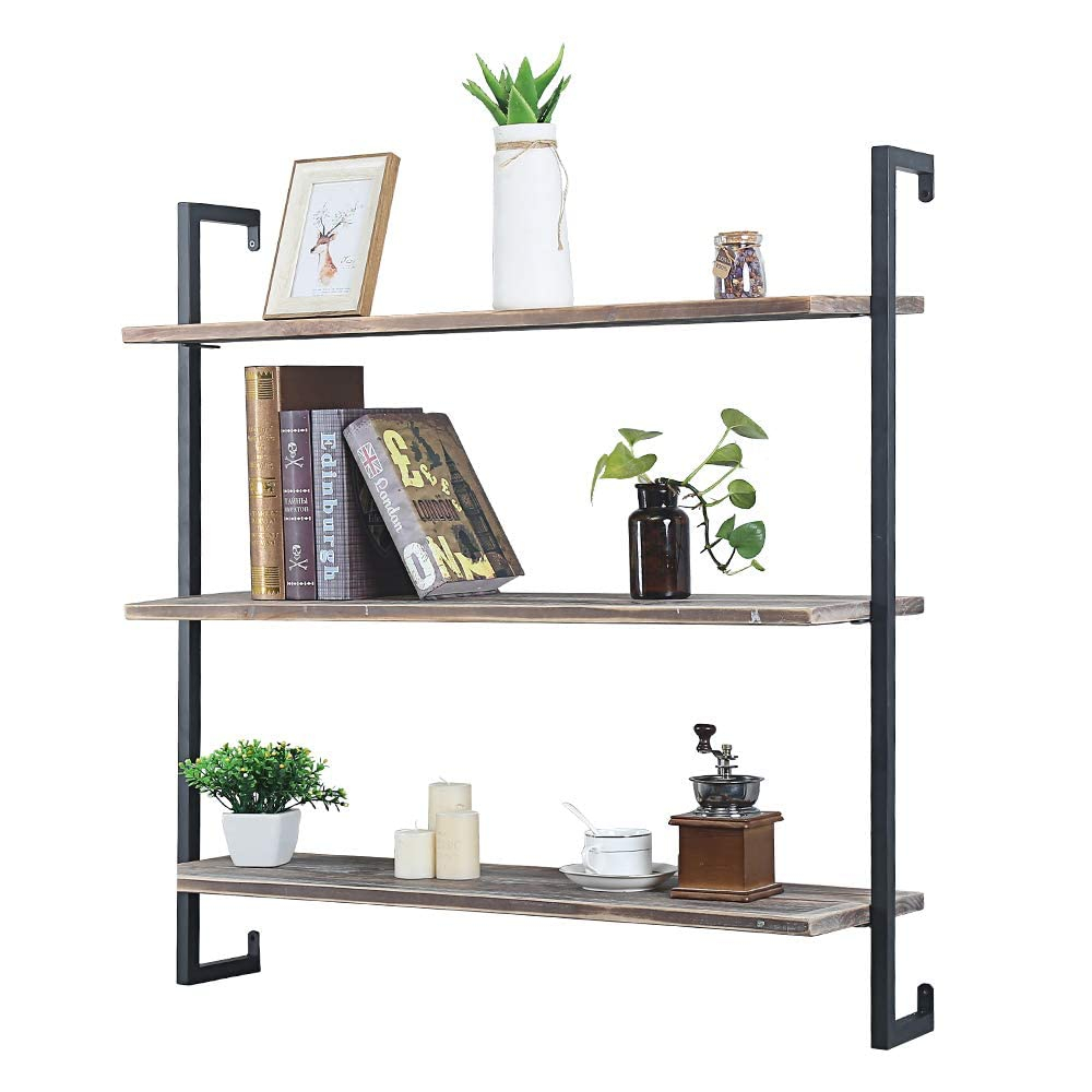 Oldrainbow Industrial Metal And Wood Wall Shelf Unit,Rustic Floating ... within Brooklyn Ii - Industrial Wall Shelf Unit
