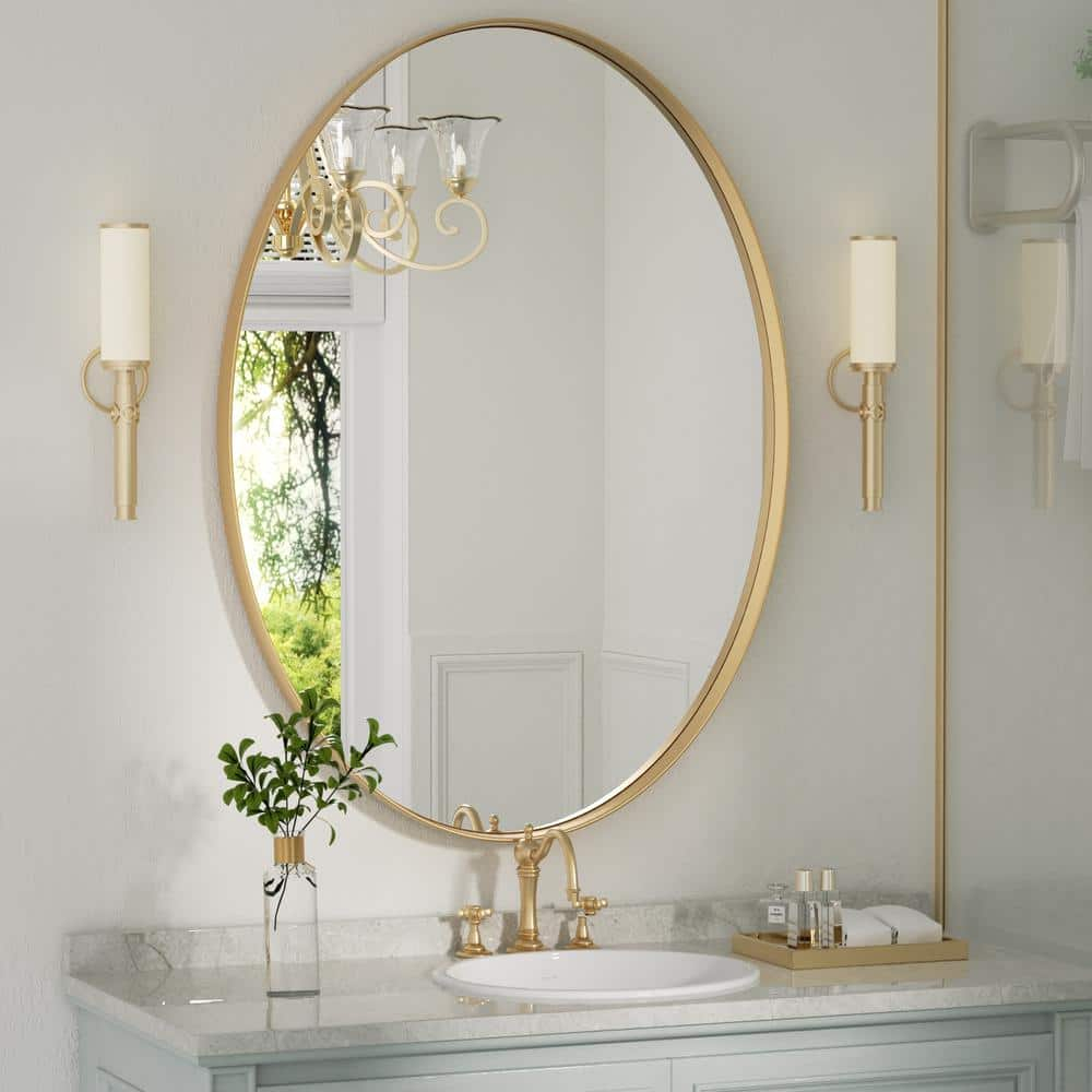 Paihome 24 In. W X 36 In. H Large Oval Mirrors Metal Framed Wall ... for Elevate Your Space The Timeless Appeal of Gold Arch Mirrors