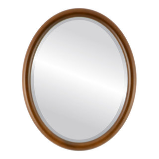 Pasadena Framed Oval Mirror In Walnut, 13"X17" - Transitional - Wall ... intended for Pasadena Framed Oval Mirror, Vintage Cherry, 13"X17"