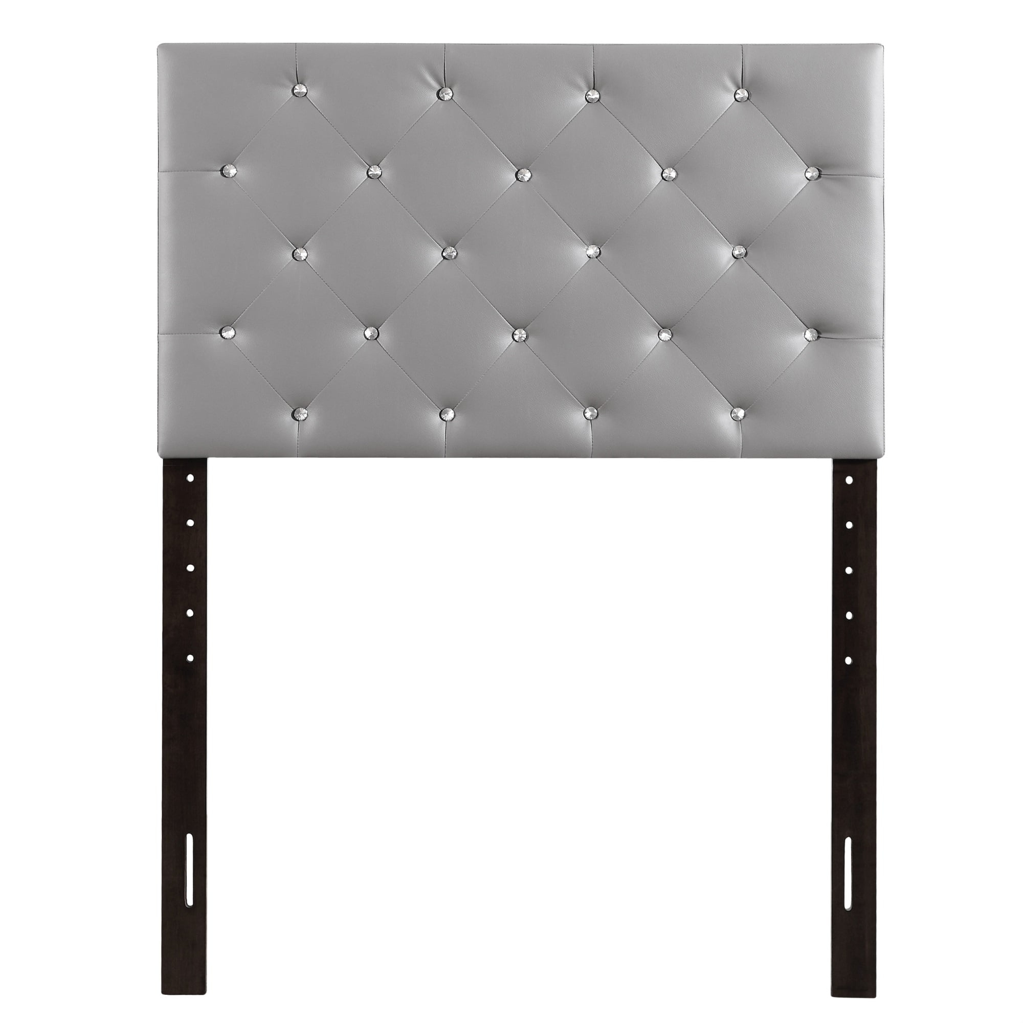 Passion Furniture Super Nova 2 Light Grey Tufted Twin Headboard ... pertaining to Designing Your Dream Bedroom Around the Super Nova Twin Headboard