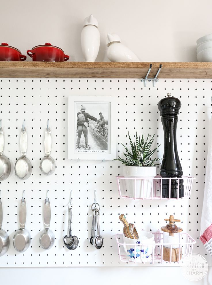 Pegboard Kitchen Storage | Pegboard Kitchen, Diy Kitchen Storage ... inside Boost Your Kitchen Storage With Pegboard On A Wall