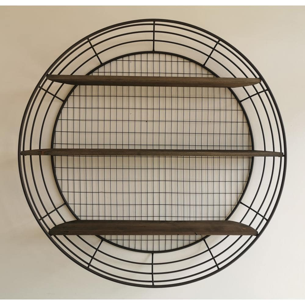 Peterson Artwares 3-Tier Rustic Round Iron Wall Shelf Wk9002 - The Home ... with regard to Elevating Your Home Decor with Thoughtful Shelf Placement
