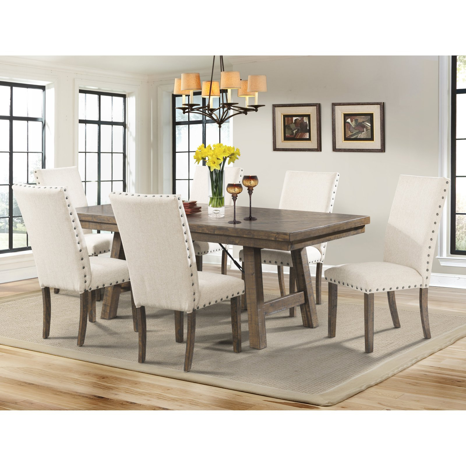 Picket House Furnishings Dex 7 Piece Dining Set In Walnut And Cream ... for A Deep Dive into the Dex 7 Drawer Dresser by Picket House Furnishings in Walnut