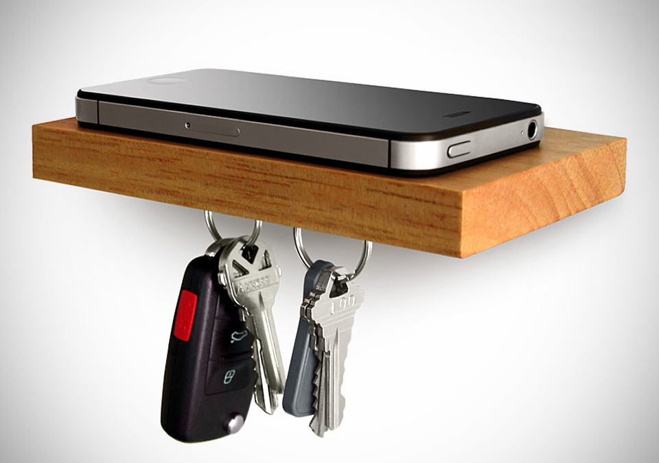Plank Magnetic Floating Iphone Shelf - Mikeshouts throughout Plank Floating Magnetic Shelf, Black