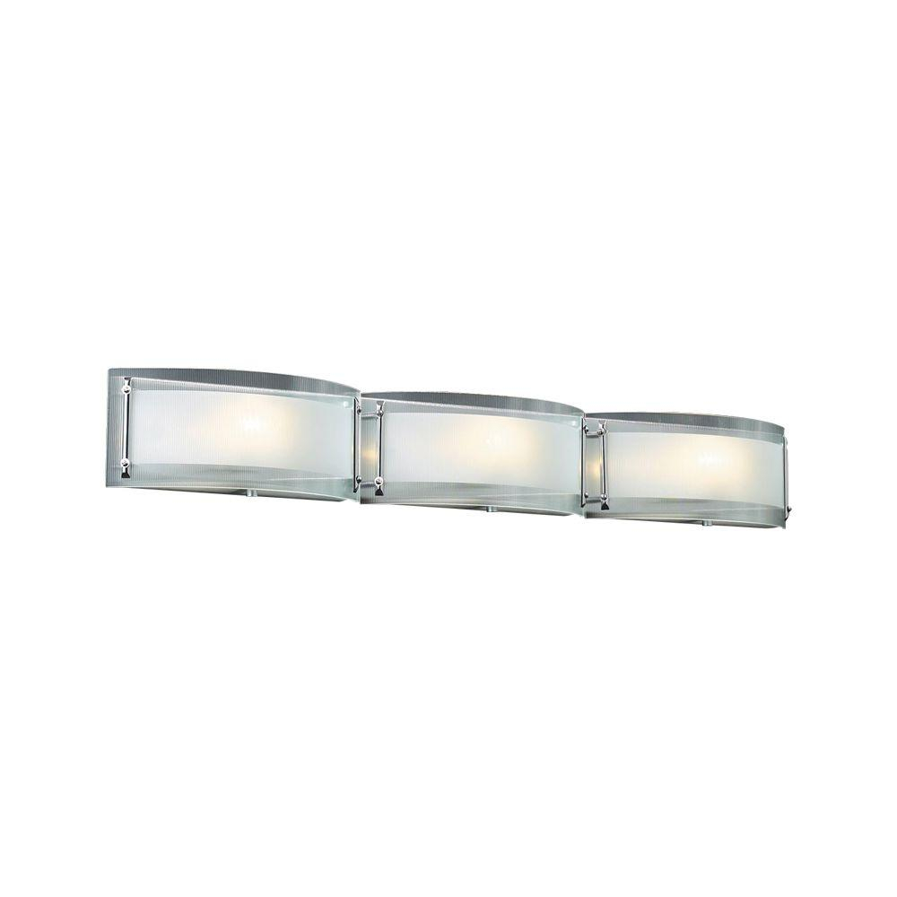 Plc Lighting 3-Light Polished Chrome Bath Vanity Light With Ribbed ... regarding Finding the Perfect Light The Annabel Vanity's Clear Glass Appeal