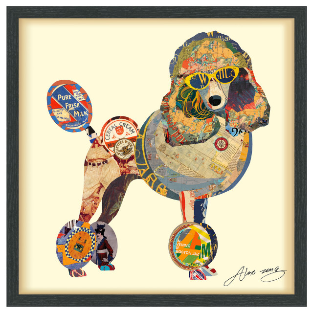 Poodle Handmade Collage Framed Graphic Wall Art Under Glass Signed By ... with A Deep Dive into the Craftsmanship of Signed Godfather Wall Art