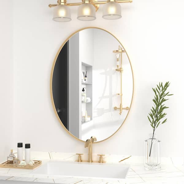 Primeplus 24 In. W X 36 In. H Large Oval Mirrors Metal Framed Wall ... within Elevate Your Space The Timeless Appeal of Gold Arch Mirrors