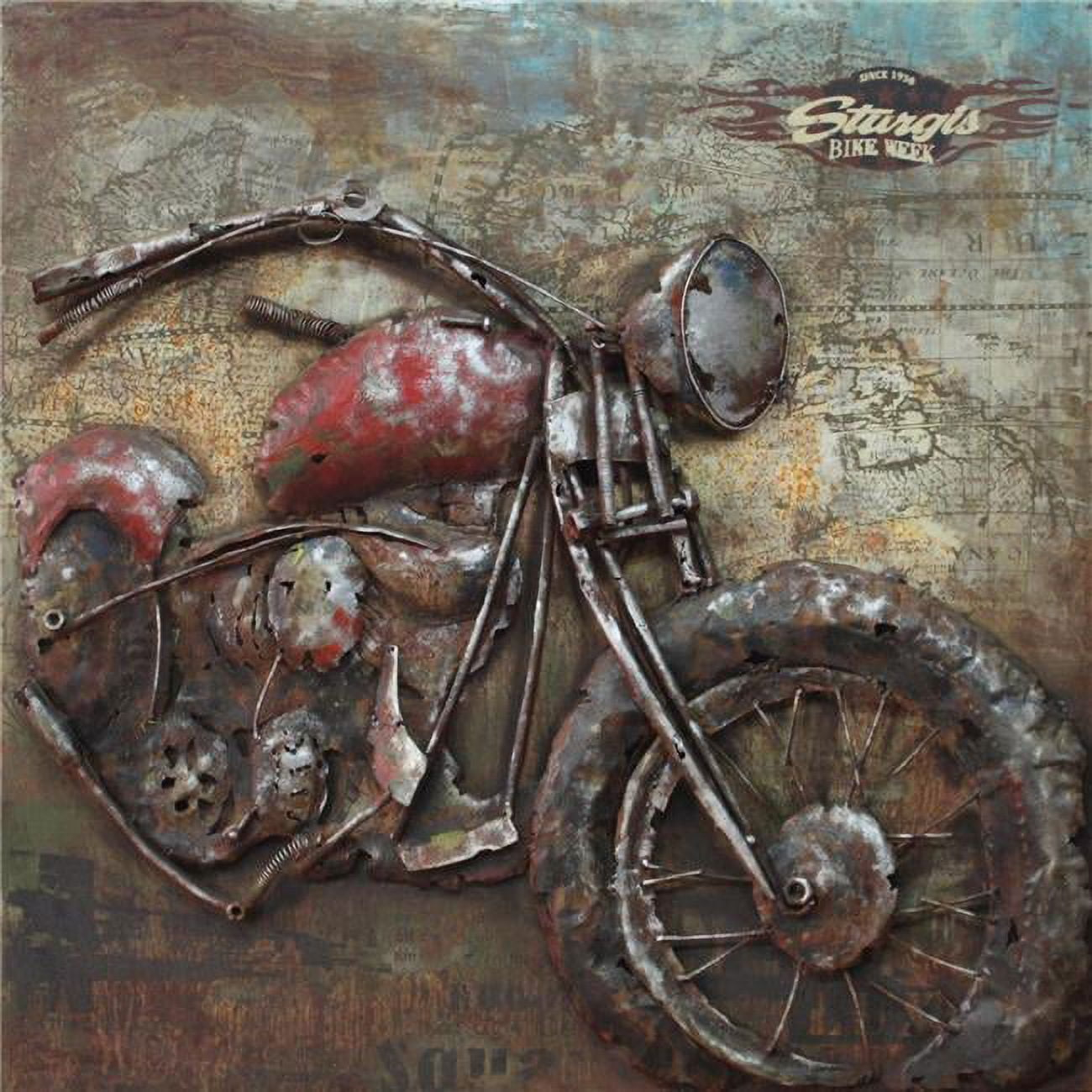 Primo Mixed Media Hand Painted Iron Wall Sculpture - Motorcycle 2 ... with A Masterclass in Mixed Media The Story Behind 'Bullish' Primo Iron Wall Art