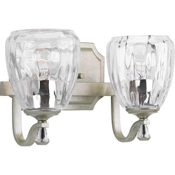 Progress Lighting Anjoux Collection 2-Light Silver Ridge Clear Water ... intended for Anjoux 2-Light Bath vs Traditional Light Therapy What You Need to Know