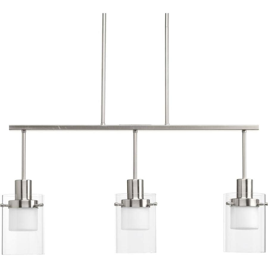 Progress Lighting Moderna 3-Light Brushed Nickel Modern/Contemporary ... regarding 3 Light Brushed Nickel Linear Chandelier