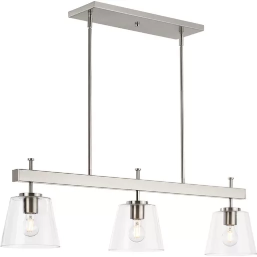 Progress Lighting Saffert 3-Light Brushed Nickel Linear Island ... in Illuminating Your Island The Saffert Chandelier Explained
