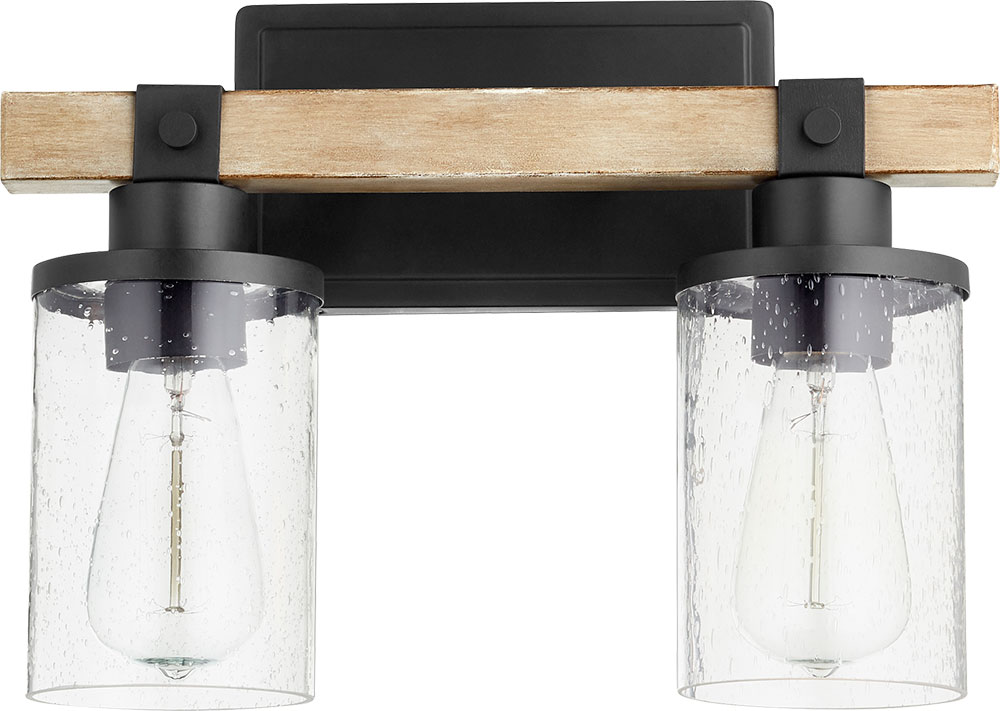 Quorum 5189-2-69 Alpine Contemporary Noir W/ Driftwood Finish 2-Light ... for Alpine 2-Light Vanity Fixture, Noir With Driftwood Finish