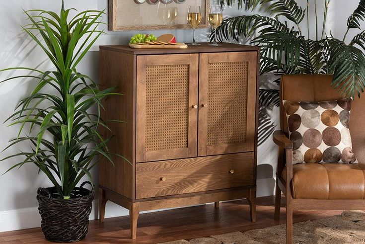 Bringing Mid-Century Charm Home The Ramiel Wood and Rattan Chest