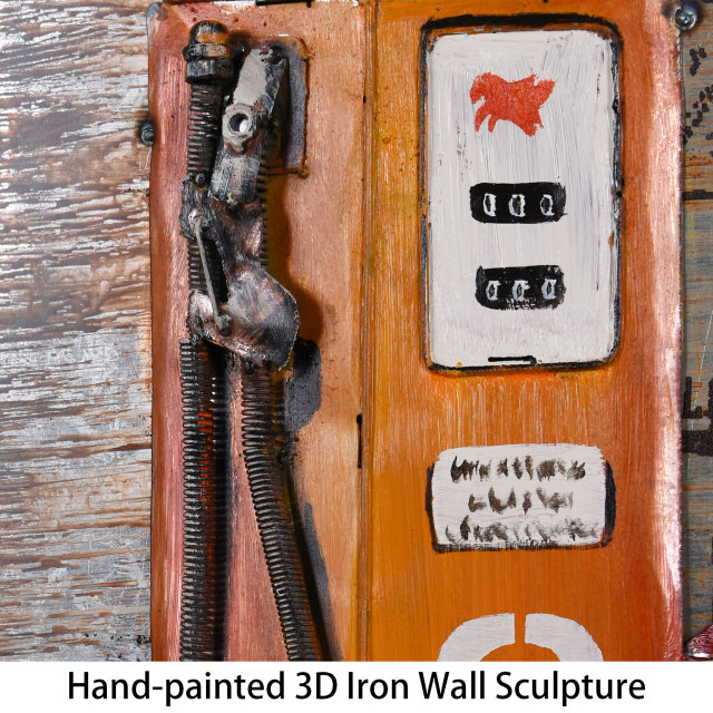 "Red Car" Mixed Media Iron Hand Painted Dimensional Wall Art ... with Crafting Emotion Bringing the Iconic Red Car to Life Through Mixed Media