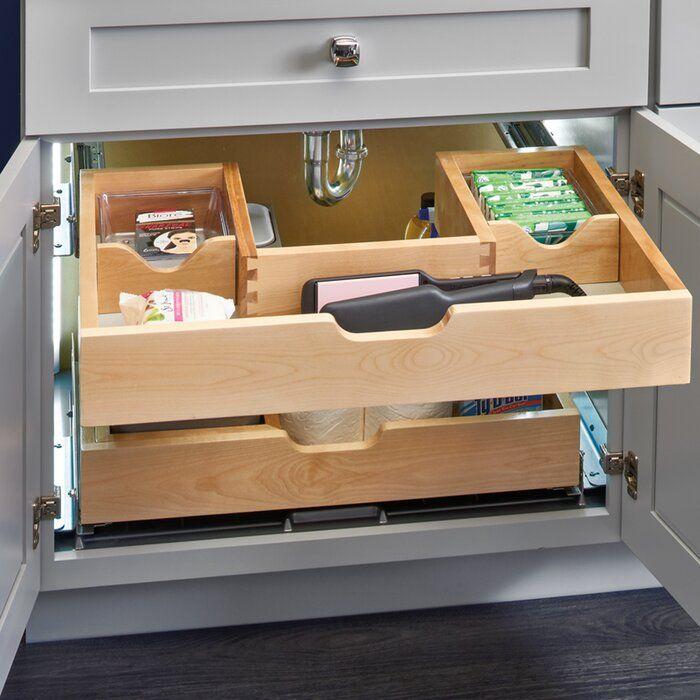 Rev-A-Shelf Under Sink Pull Out Drawer | Wayfair | Bathroom Remodel ... intended for Shelf With Drawer Underneath