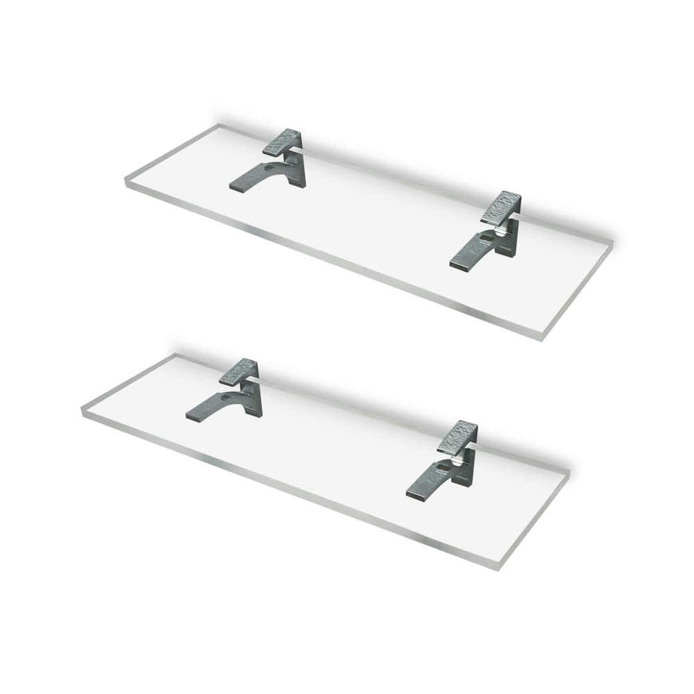 Reviews For Fab Glass And Mirror 6 In. W X 0.75 In. H X 11.5 In. D ... inside Transform Your Space With the 24x6" Clear Glass Floating Shelf
