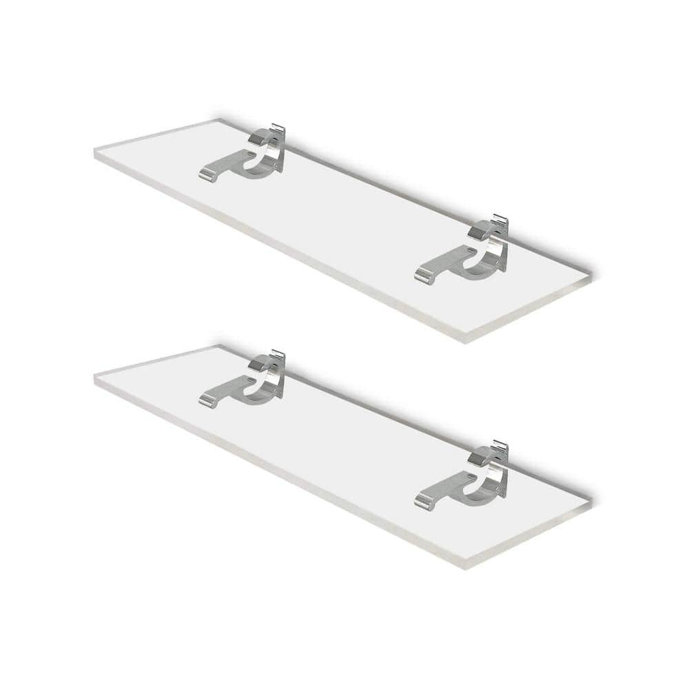 Reviews For Fab Glass And Mirror 6 In. W X 0.75 In. H X 16.5 In. D ... with Transform Your Space With the 24x6" Clear Glass Floating Shelf