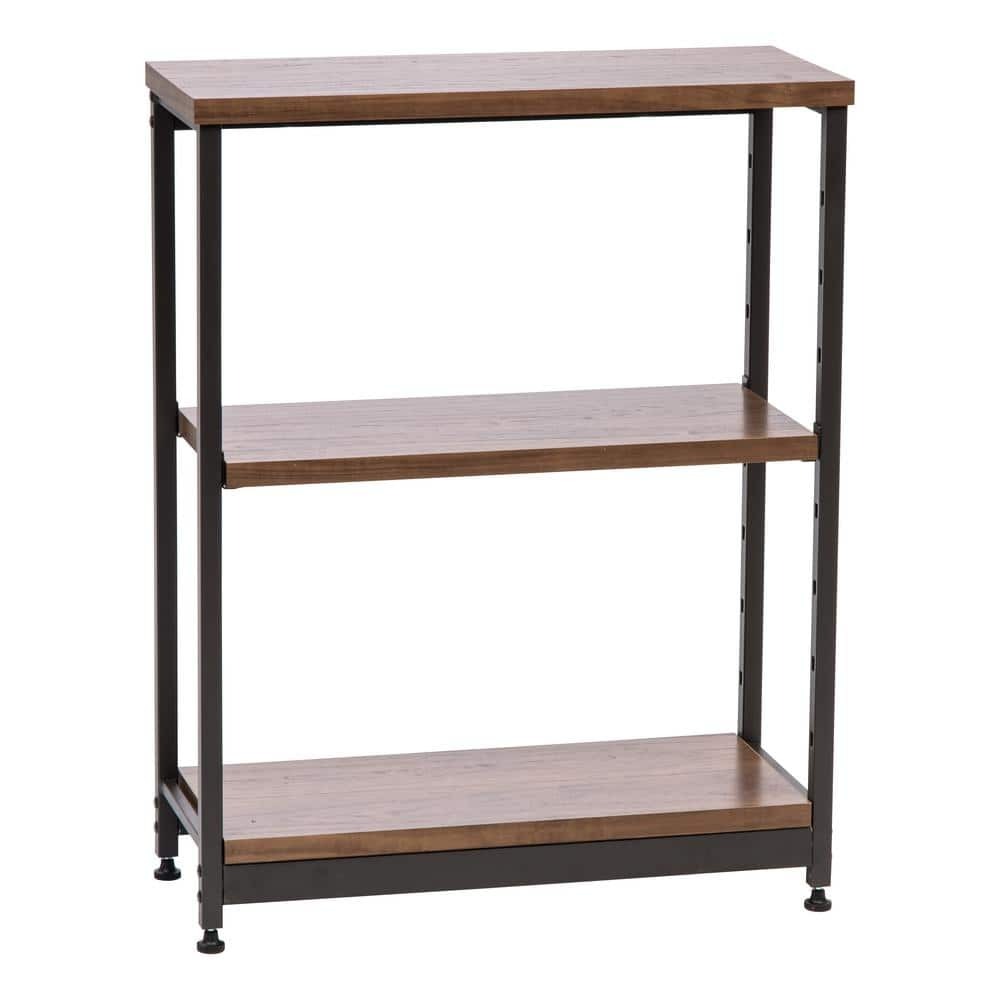 Reviews For Iris Black And Brown 3-Tier Metal And Wood Shelving Unit (10.51 In. W X 31. 69 In. H ... inside Why the Walters Wood and Metal 3-Tier Shelf is a Smart Storage Solution